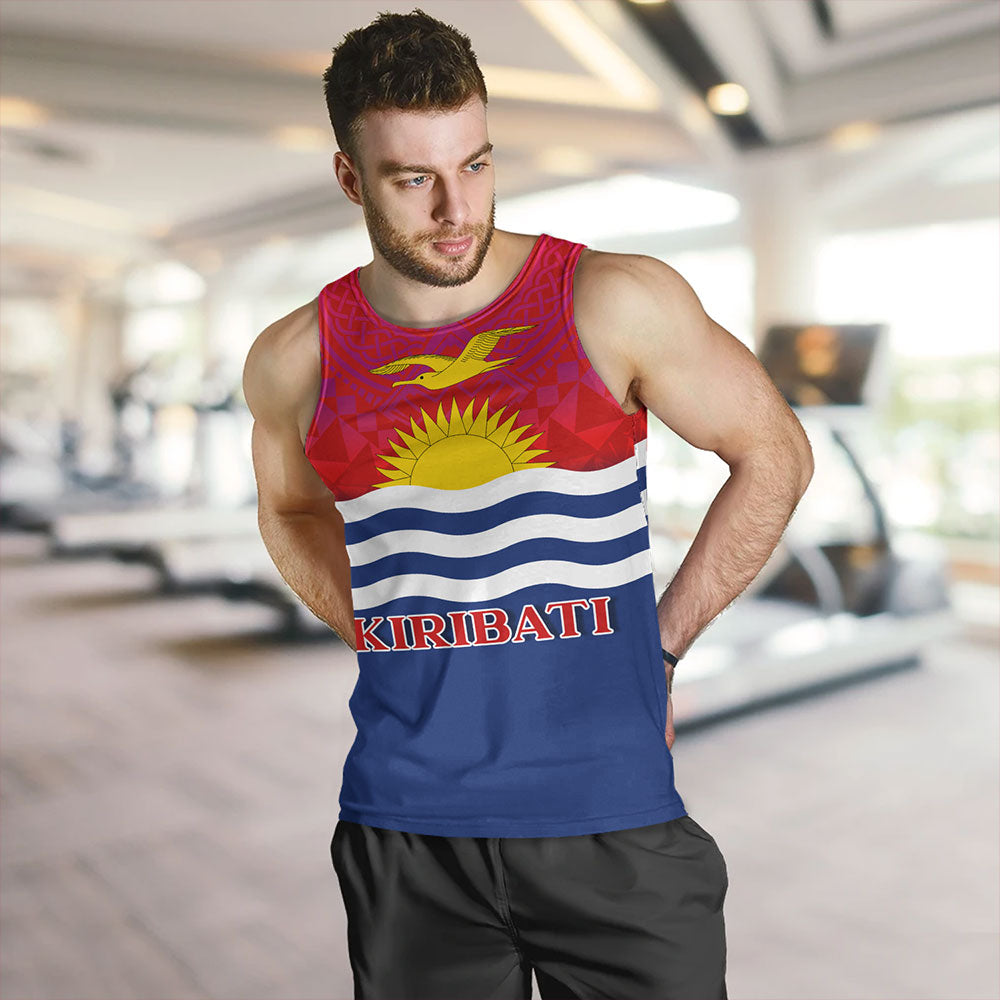Kiribati Tank Top Flag Color With Traditional Patterns