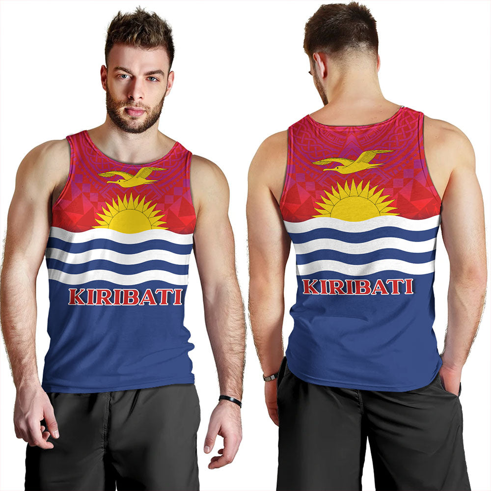 Kiribati Tank Top Flag Color With Traditional Patterns