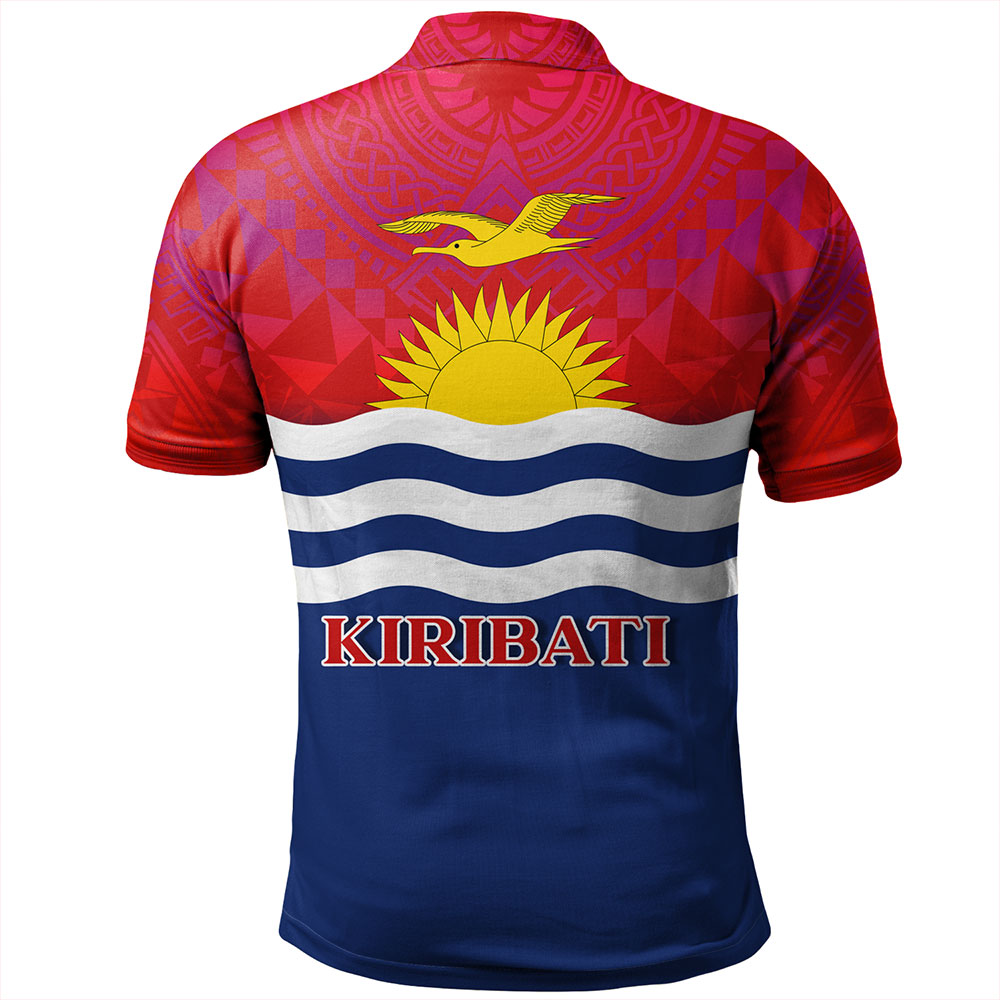 Kiribati Polo Shirt Flag Color With Traditional Patterns