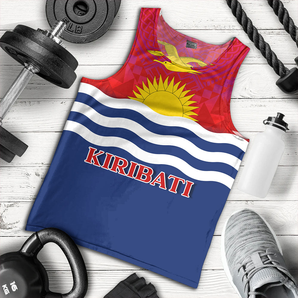 Kiribati Tank Top Flag Color With Traditional Patterns