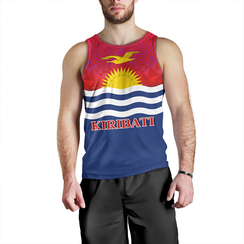 Kiribati Tank Top Flag Color With Traditional Patterns