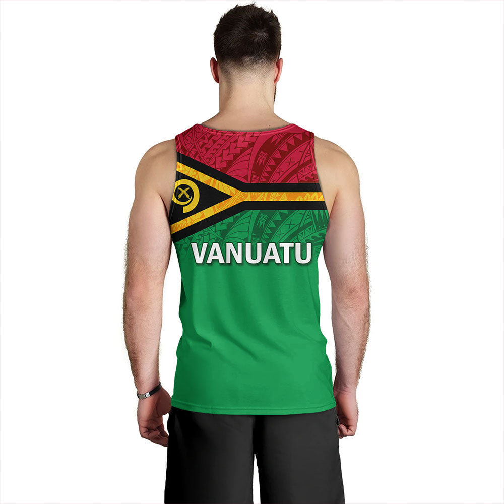 Vanuatu Tank Top - Flag Color With Traditional Patterns