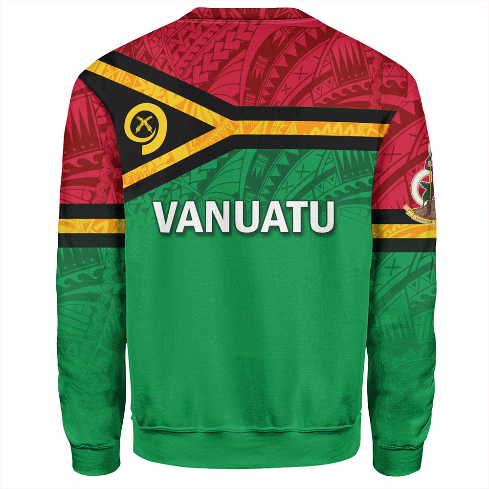 Vanuatu Sweatshirt - Flag Color With Traditional Patterns