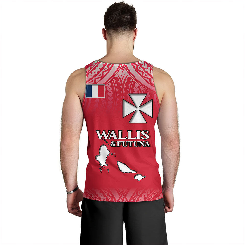 Wallis And Futuna Tank Top Flag Color With Traditional Patterns