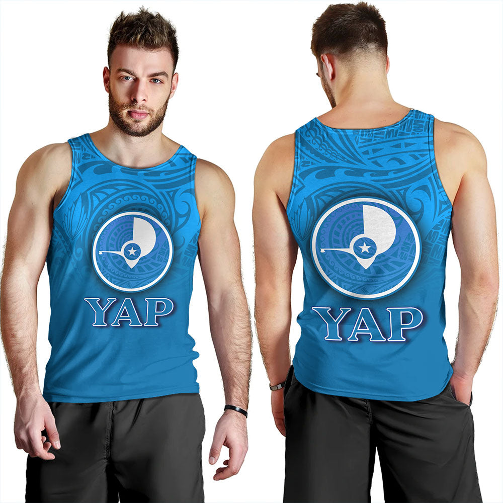 Yap State Tank Top Flag Color With Traditional Patterns