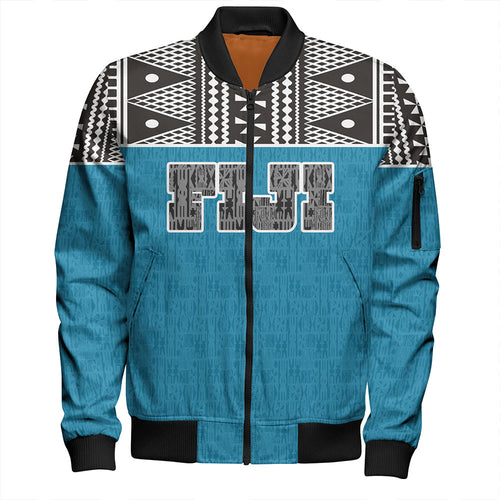 Fiji Bomber Jacket Fijian Tapa Pattern
