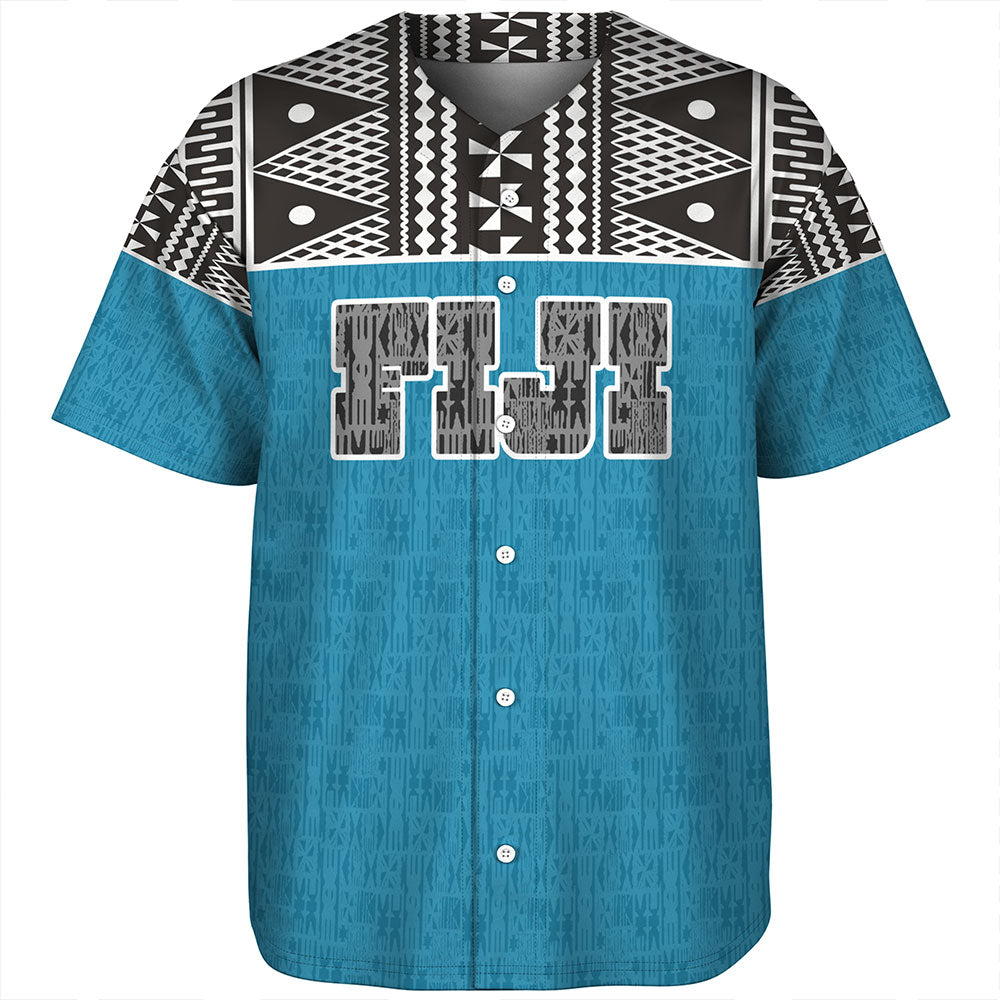 Fiji Baseball Shirt Fijian Tapa Pattern