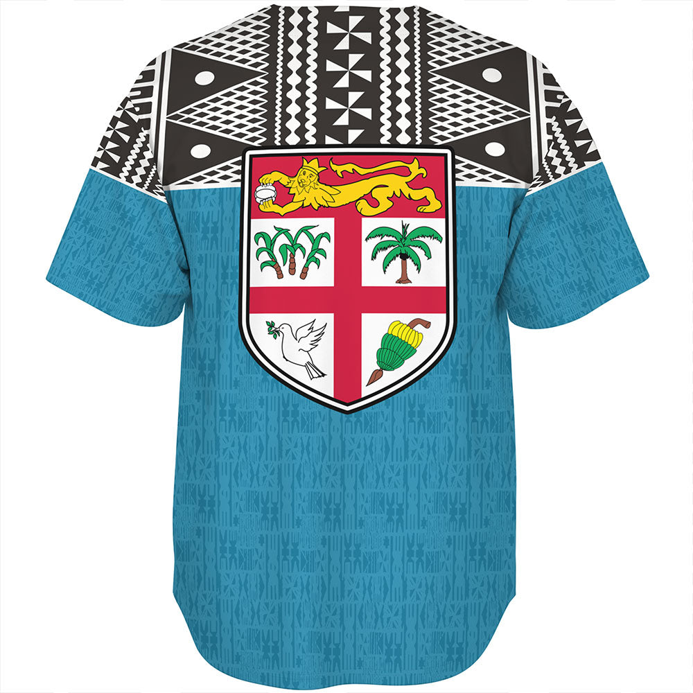Fiji Baseball Shirt Fijian Tapa Pattern