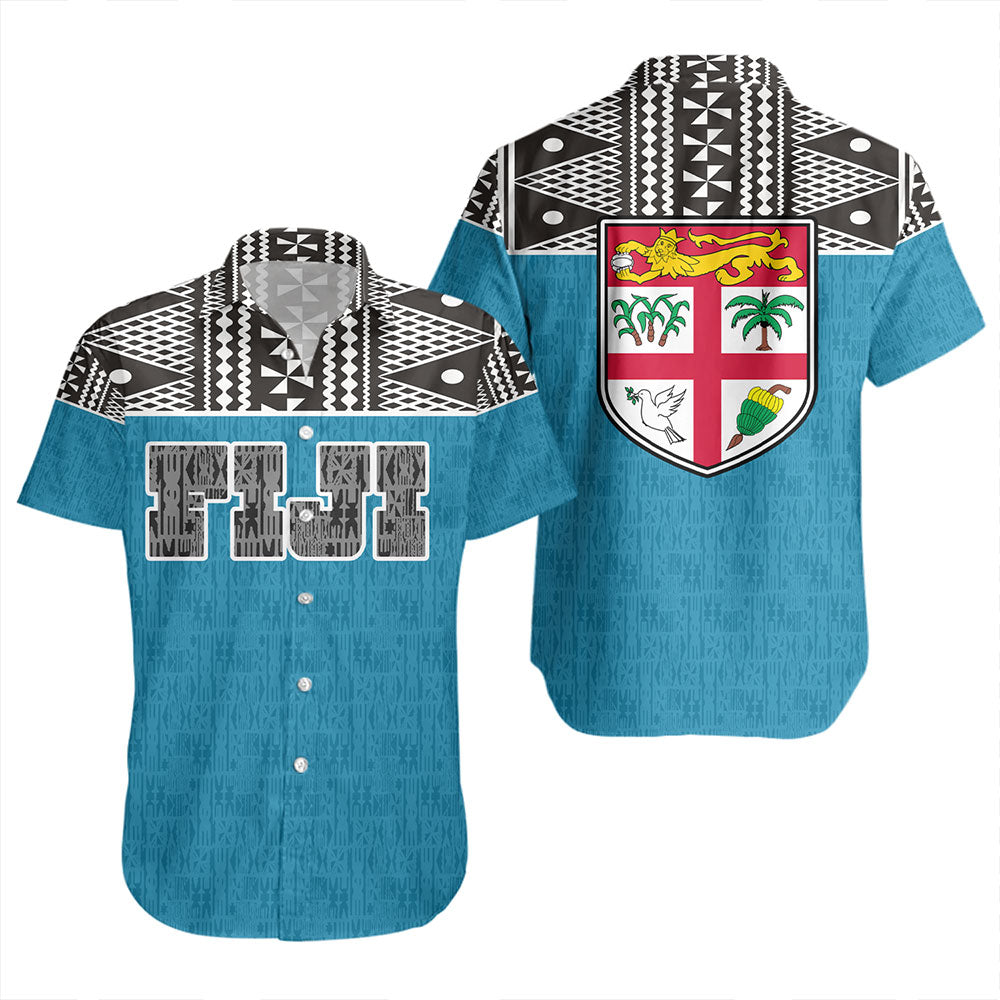 Fiji Short Sleeve Shirt Fijian Tapa Pattern