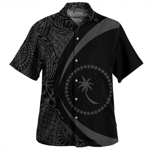 Chuuk Hawaiian Shirt Coat Of Arm Lauhala White Circle