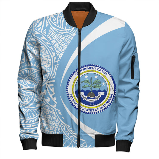 Federated States of Micronesia Bomber Jacket Coat Of Arm Lauhala Circle