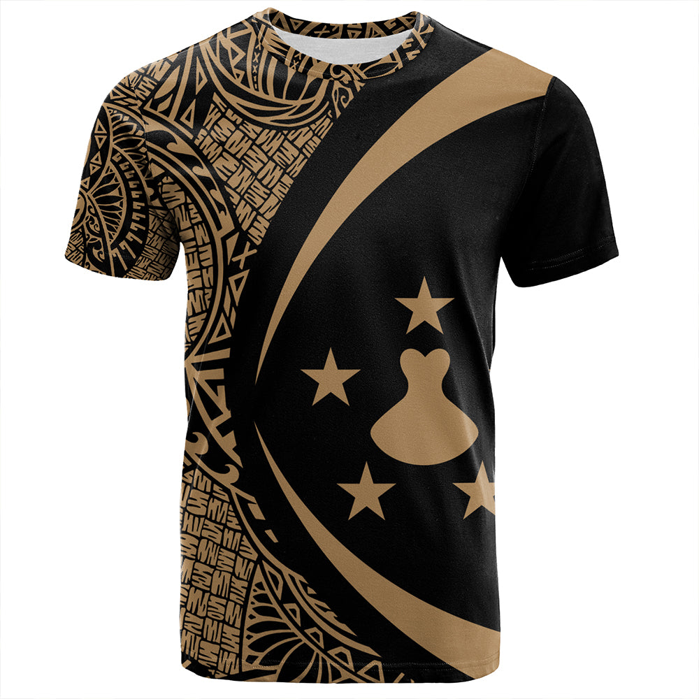Austral Islands T-Shirt Coat Of Arm Lauhala Gold Circle