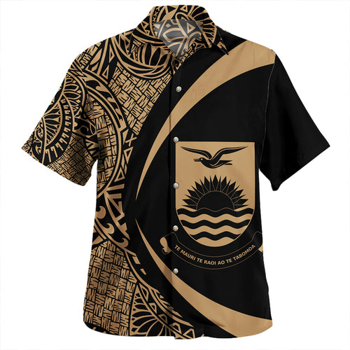 Kiribati Hawaiian Shirt Coat Of Arm Lauhala Gray Circle
