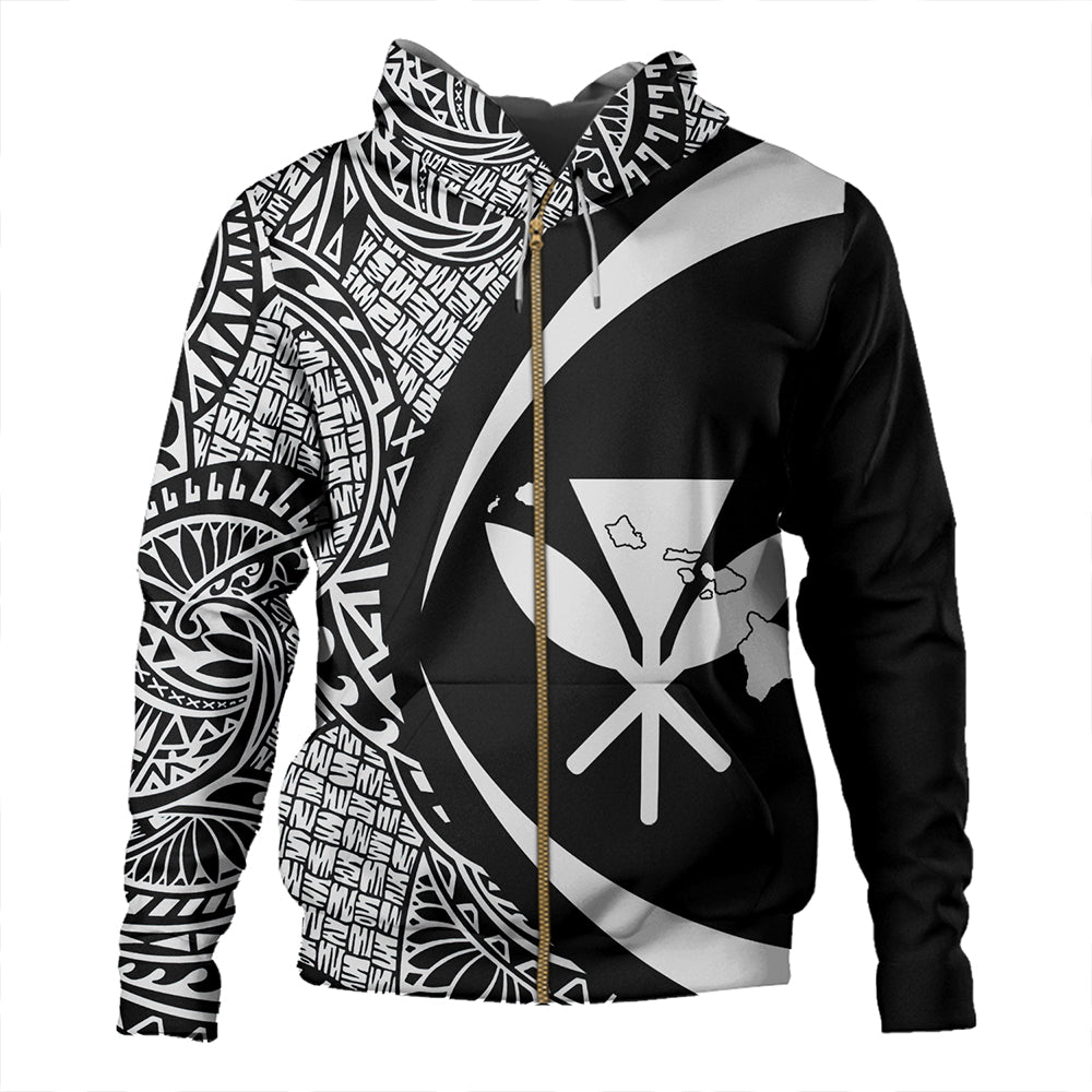 Hawaii Hoodie Kanaka Maoli Hawaiian Map Lauhala White Circle