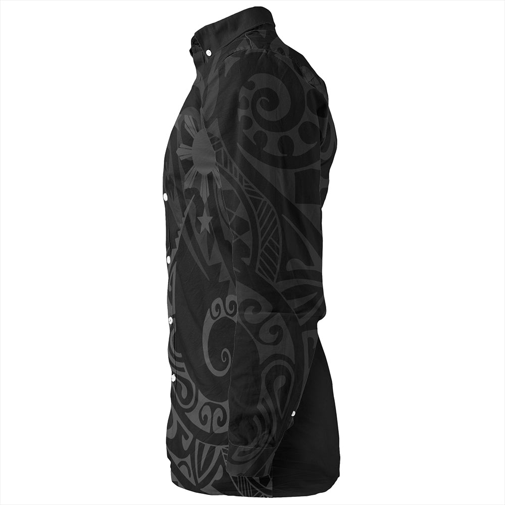 The Philippines Long Sleeve Shirt Sun Gray Kakau Style