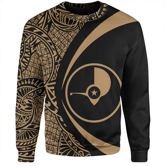 Yap Sweatshirt Coat Of Arm Lauhala Gold Circle