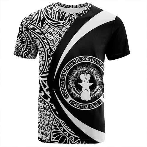 Northern Mariana Islands T-Shirt Coat Of Arm Lauhala White Circle