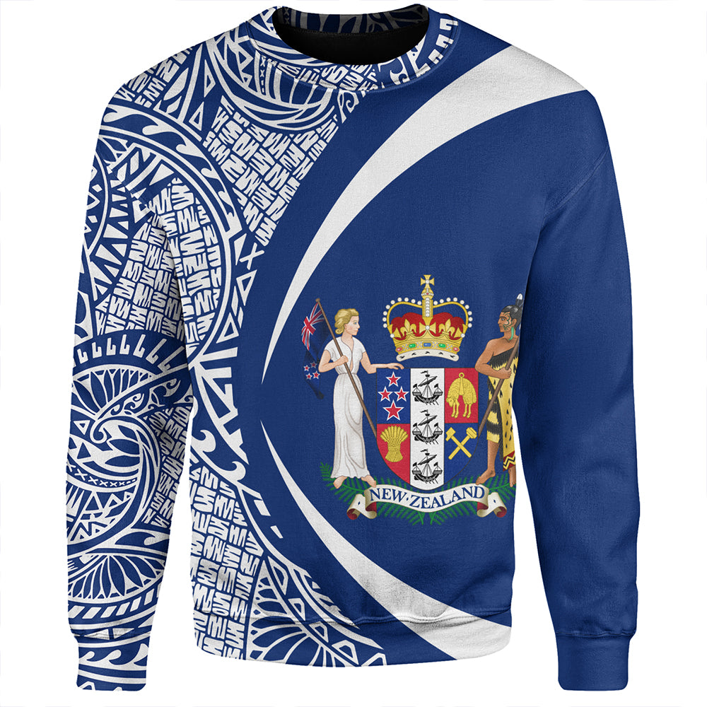 New Zealand Sweatshirt Coat Of Arm Lauhala White Circle