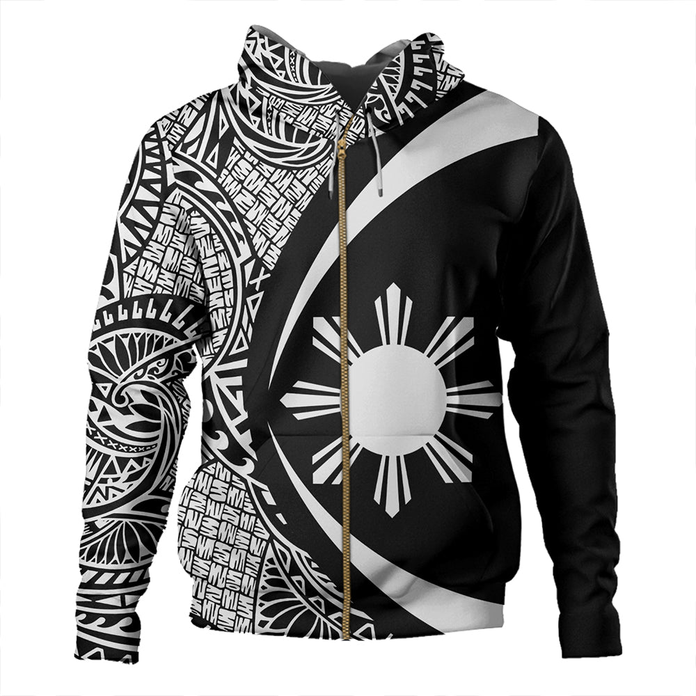 Philippines Hoodie Coat Of Arm Lauhala White Circle