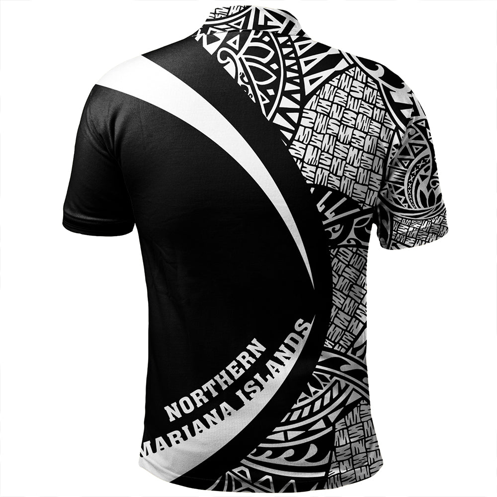 Northern Mariana Islands Polo Shirt Coat Of Arm Lauhala White Circle