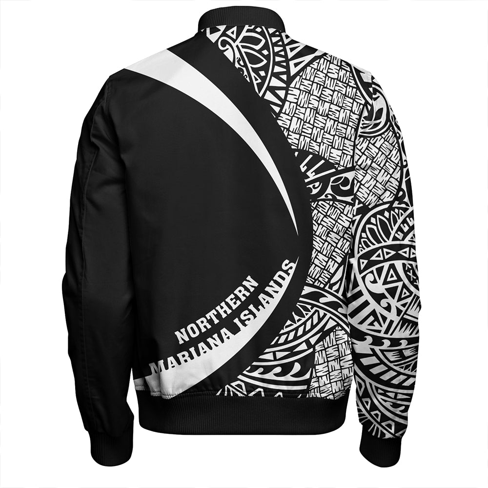 Northern Mariana Islands Bomber Jacket Coat Of Arm Lauhala White Circle