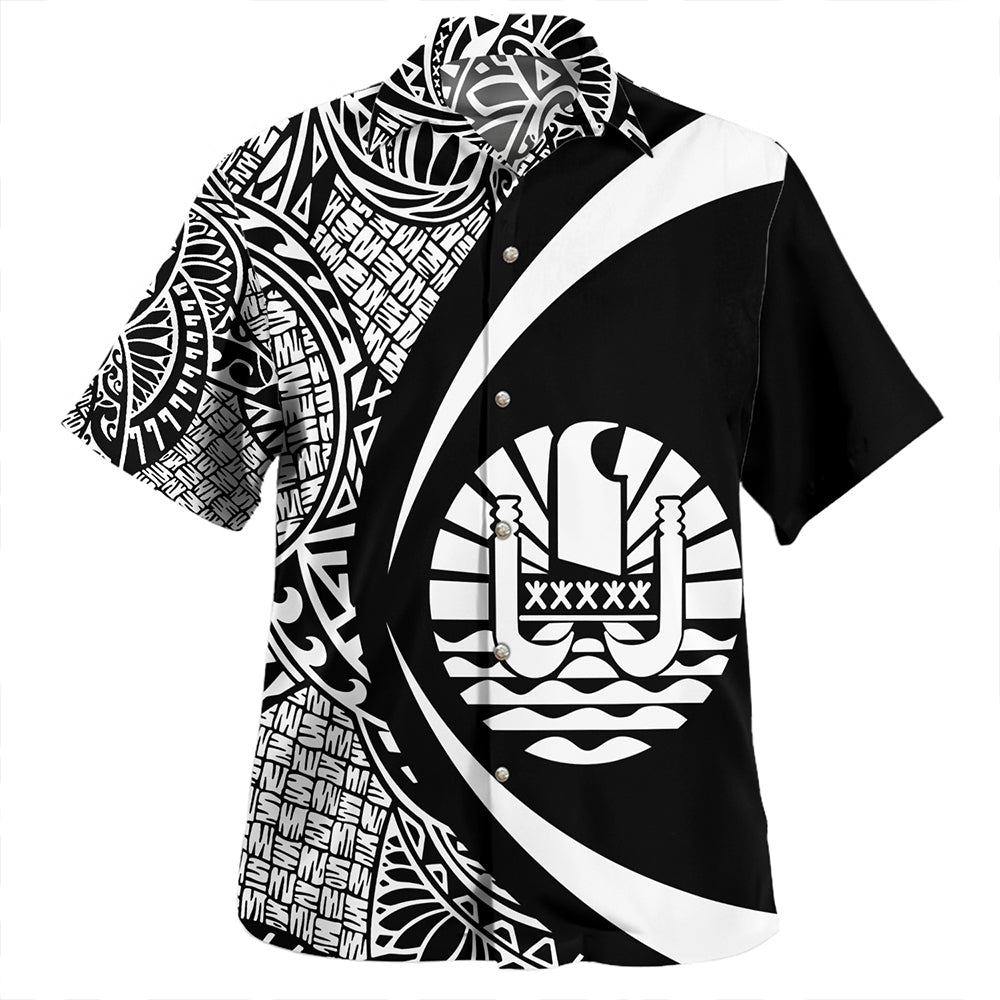 Tahiti Hawaiian Shirt - Flag Color With Traditional Patterns