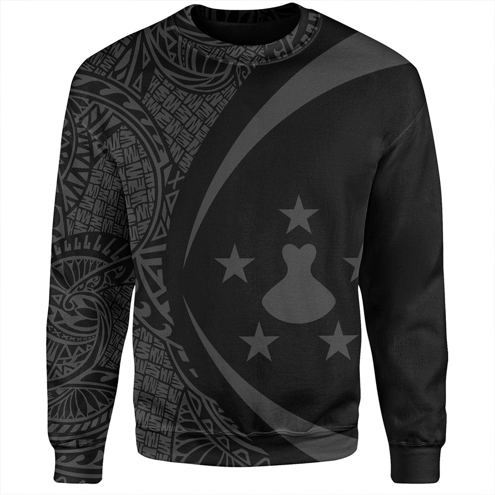 Austral Islands Sweatshirt Coat Of Arm Lauhala Gray Circle