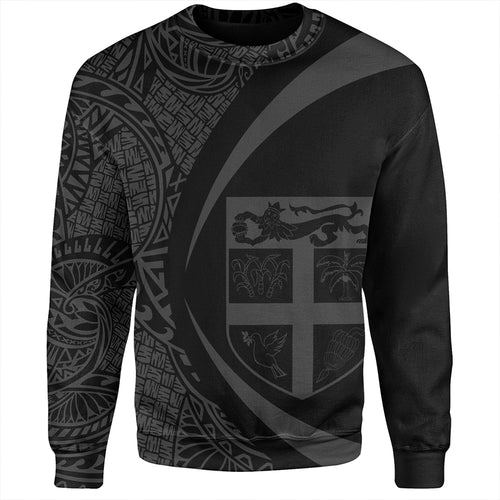 Fiji Sweatshirt Coat Of Arm Lauhala Gray Circle