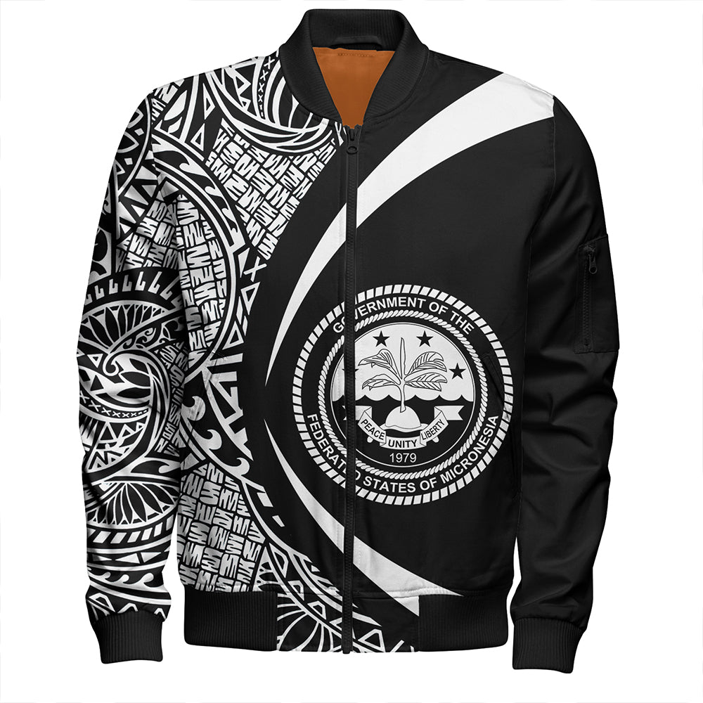 Federated States of Micronesia Bomber Jacket Coat Of Arm Lauhala White Circle