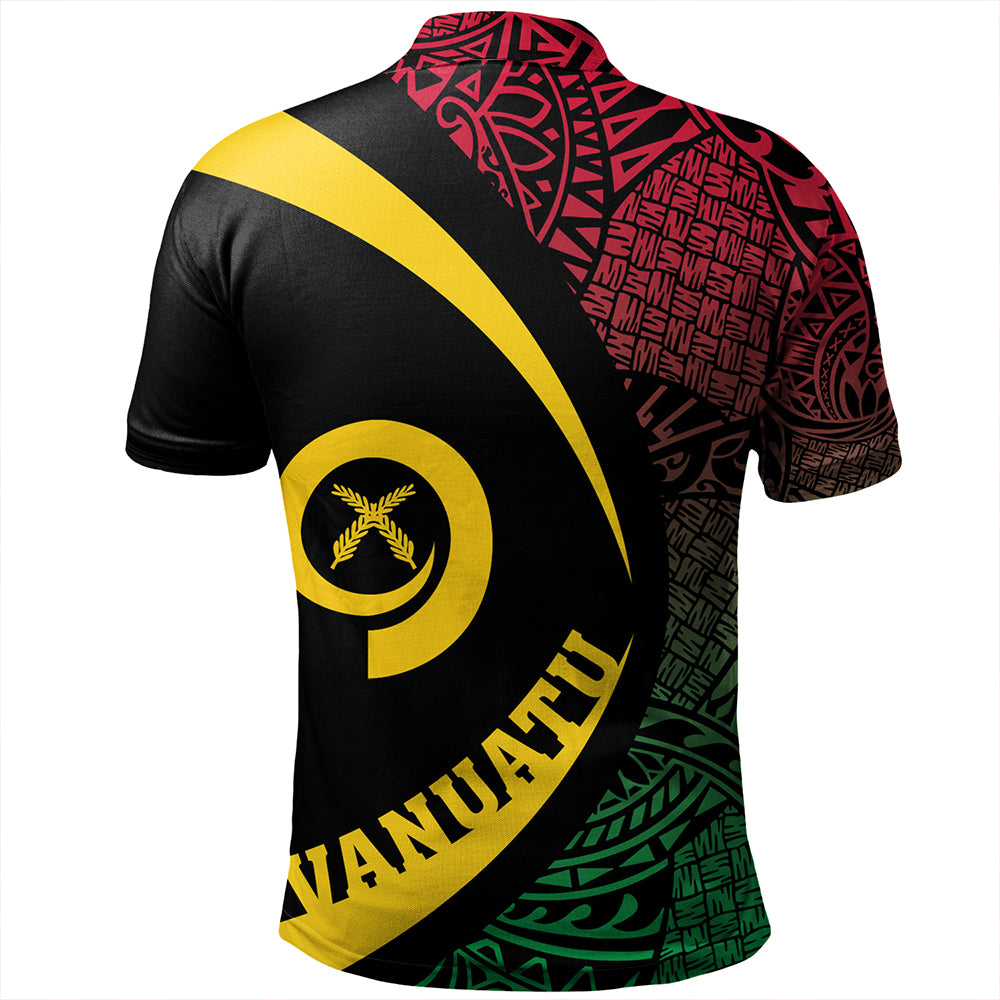 Vanuatu Polo Shirt Coat Of Arm Lauhala Circle