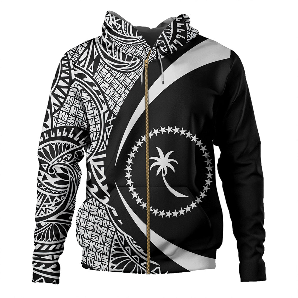 Chuuk Hoodie Coat Of Arm Lauhala White Circle