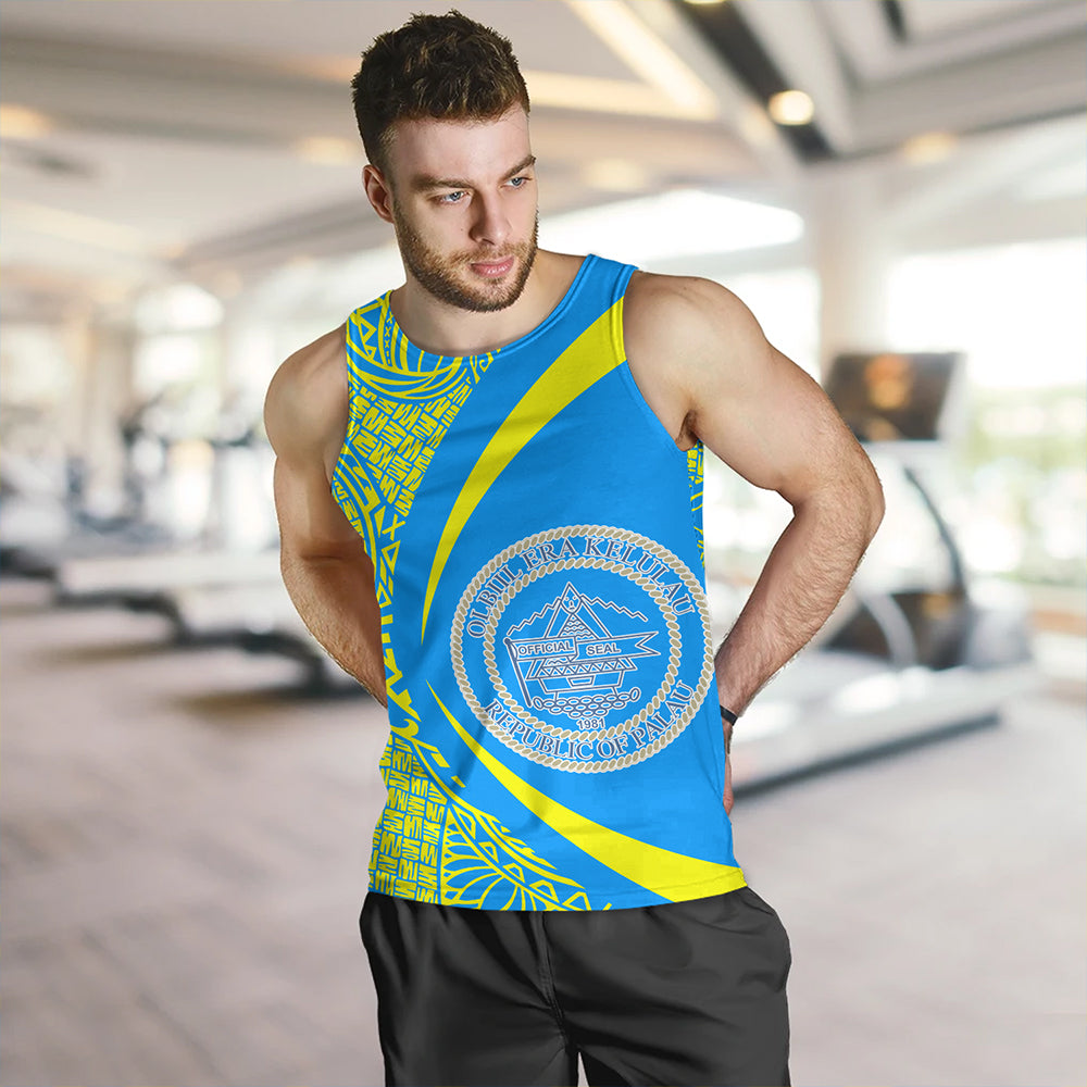 Palau Tank Top Coat Of Arm Lauhala Circle