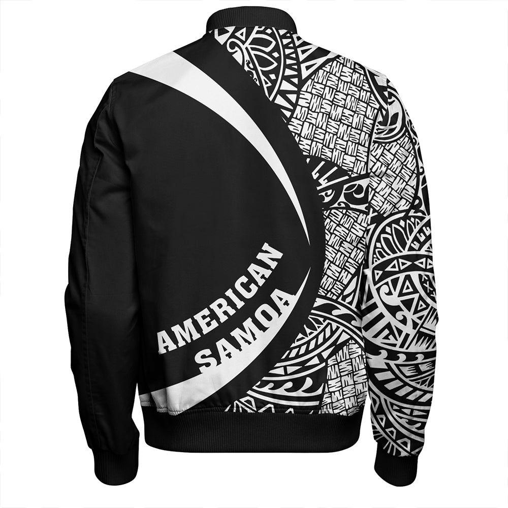 Samoa Bomber Jacket American Samoa Coat Of Arm Lauhala White Circle