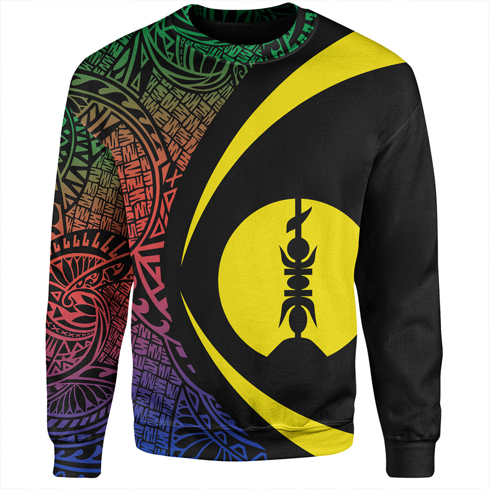 New Caledonia Sweatshirt Coat Of Arm Lauhala Circle
