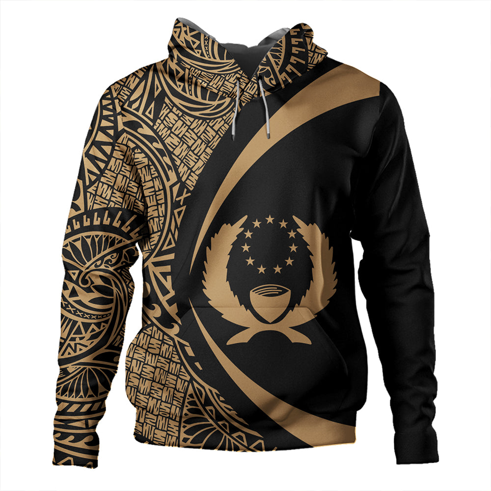 Pohnpei Hoodie Coat Of Arm Lauhala Gold Circle