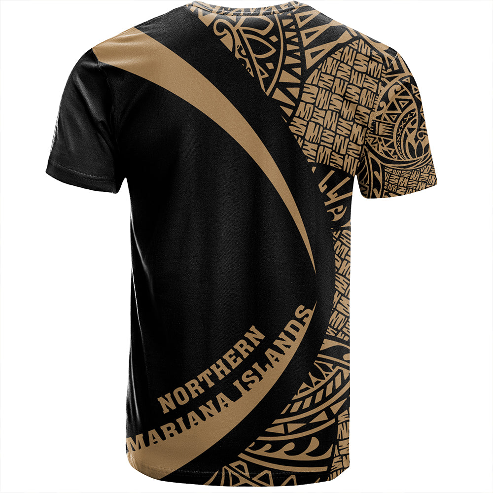 Northern Mariana Islands T-Shirt Coat Of Arm Lauhala Gold Circle