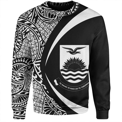 Kiribati Sweatshirt Coat Of Arm Lauhala White Circle