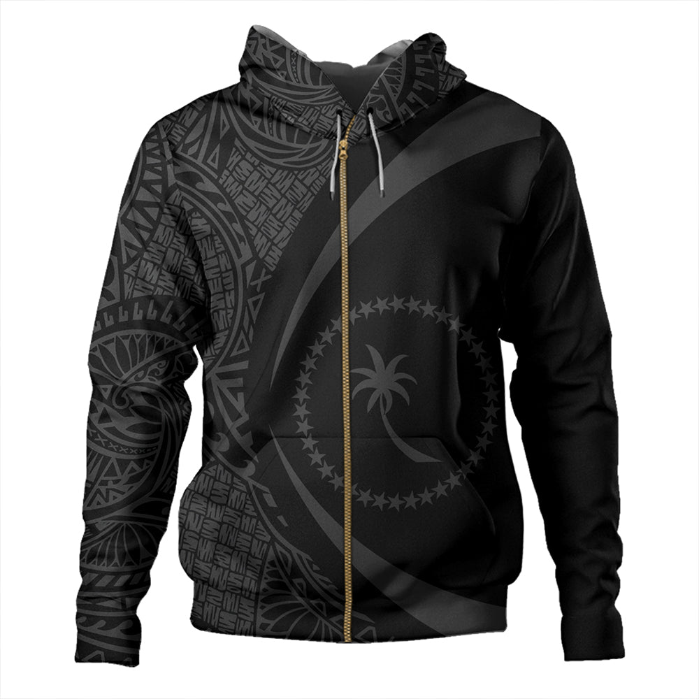 Chuuk Hoodie Coat Of Arm Lauhala Gray Circle