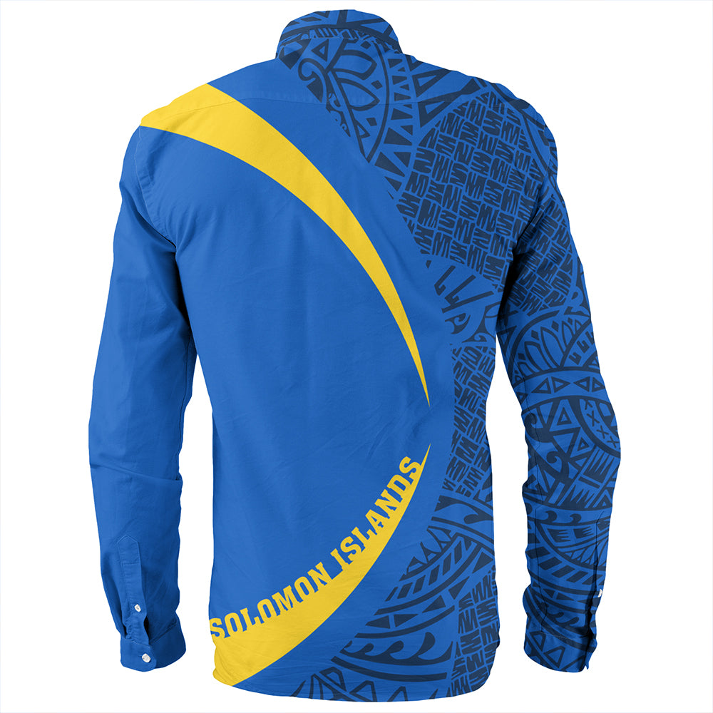 Solomon Islands Long Sleeve Shirt Coat Of Arm Lauhala Circle