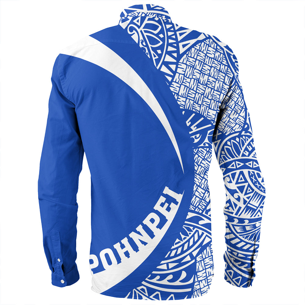 Pohnpei Long Sleeve Shirt Coat Of Arm Lauhala Circle