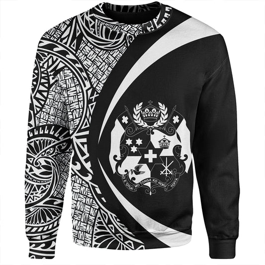 Tonga Sweatshirt Coat Of Arm Lauhala White Circle