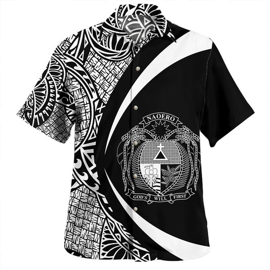 Palau Hawaiian Shirt Coat Of Arm Lauhala Circle
