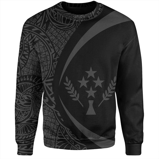 Kosrae Sweatshirt Coat Of Arm Lauhala Gray Circle