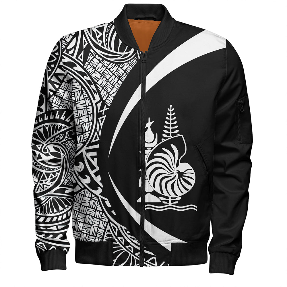 New Caledonia Bomber Jacket Coat Of Arm Lauhala White Circle