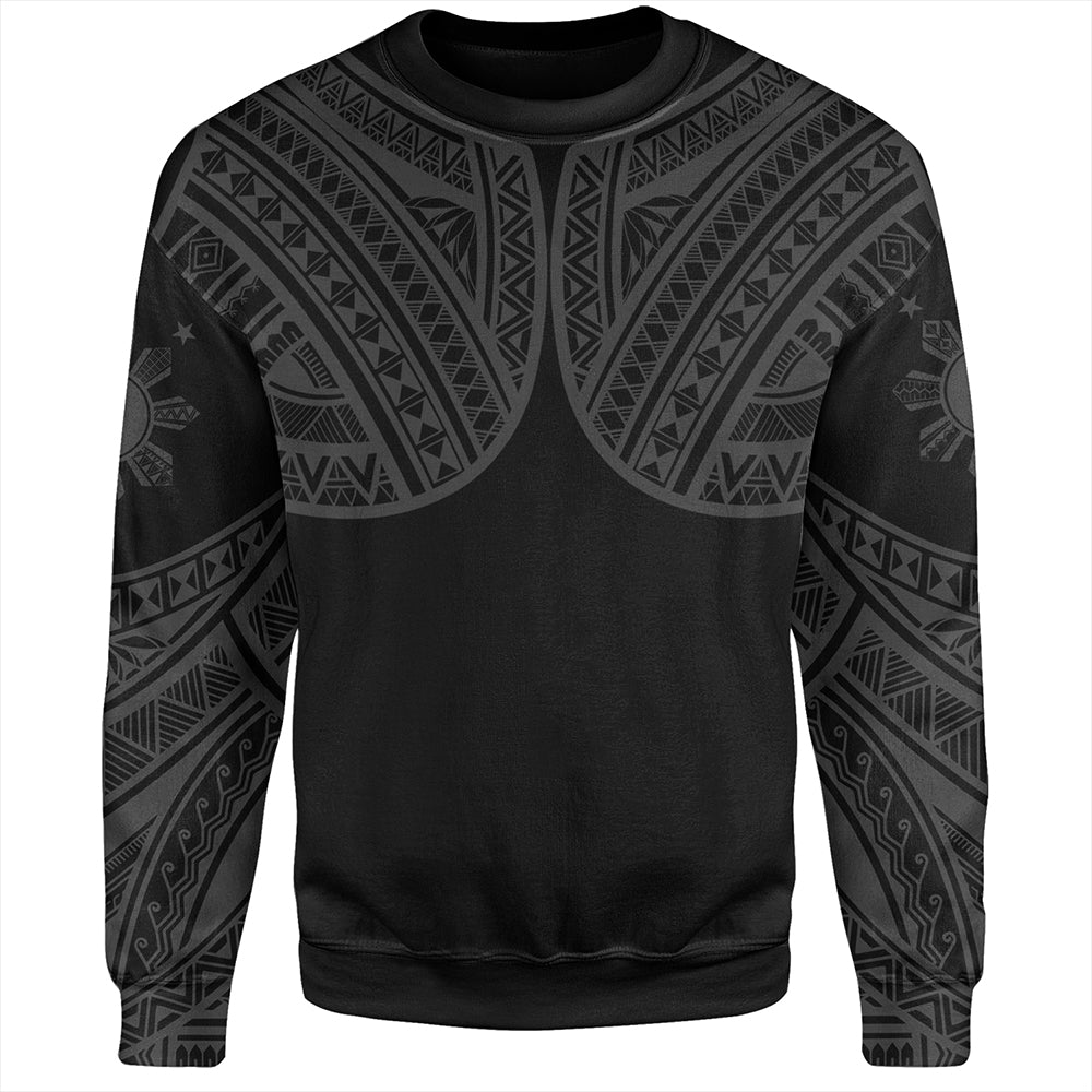 Philippines Sweatshirt Sun Star Warrior Style Gray