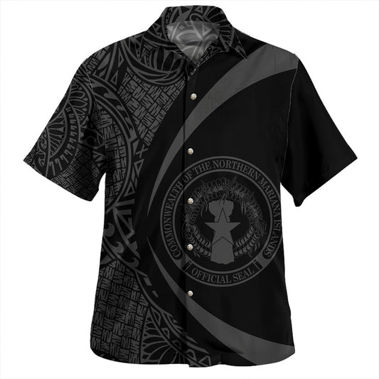 Northern Mariana Islands Hawaiian Shirt Coat Of Arm Lauhala White Circle