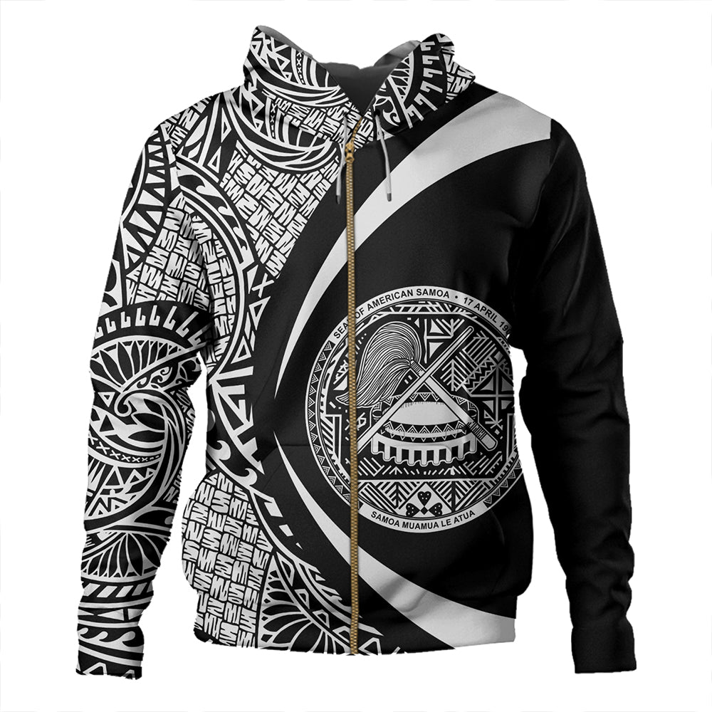 Samoa Hoodie American Samoa Coat Of Arm Lauhala White Circle