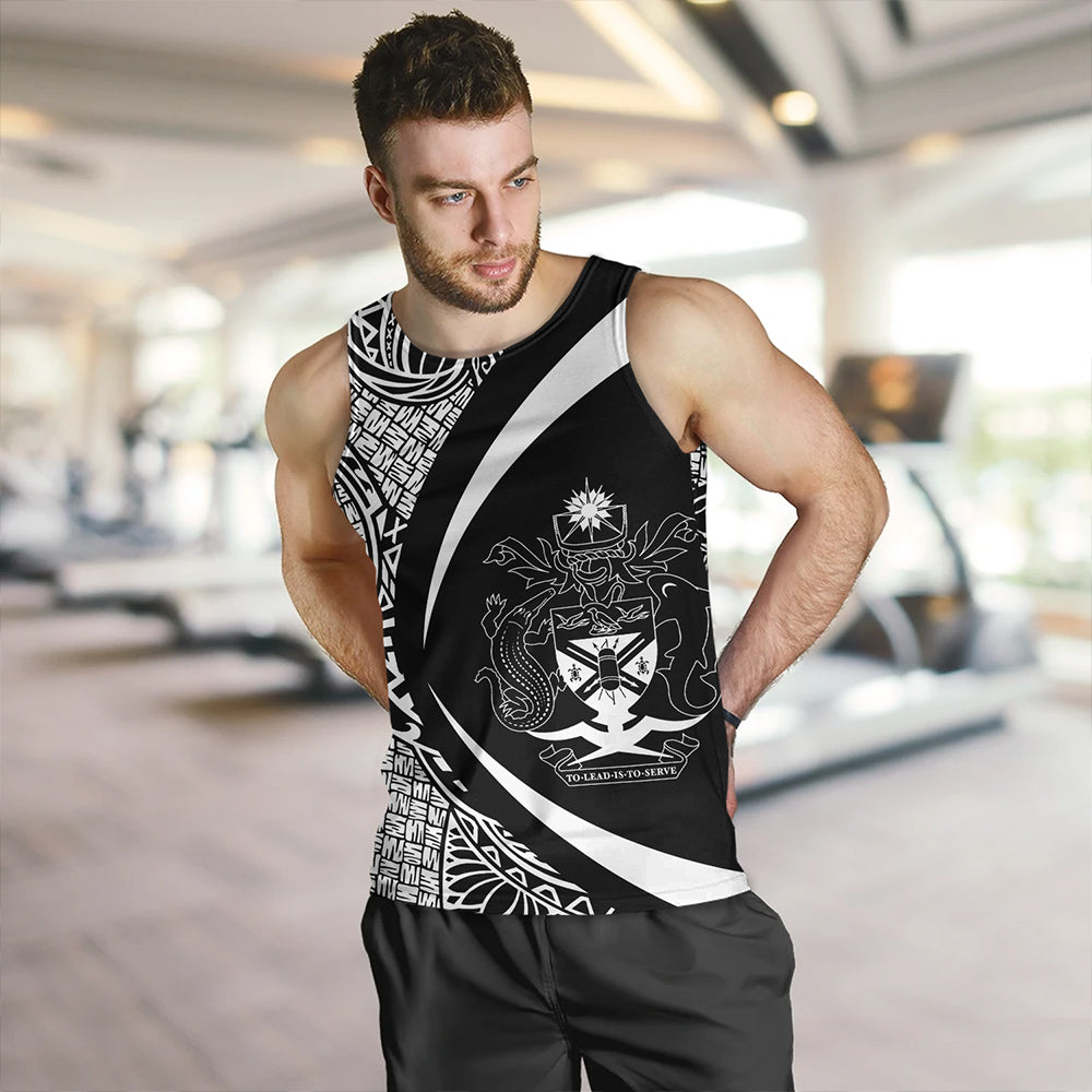 Solomon Islands Tank Top Coat Of Arm Lauhala White Circle