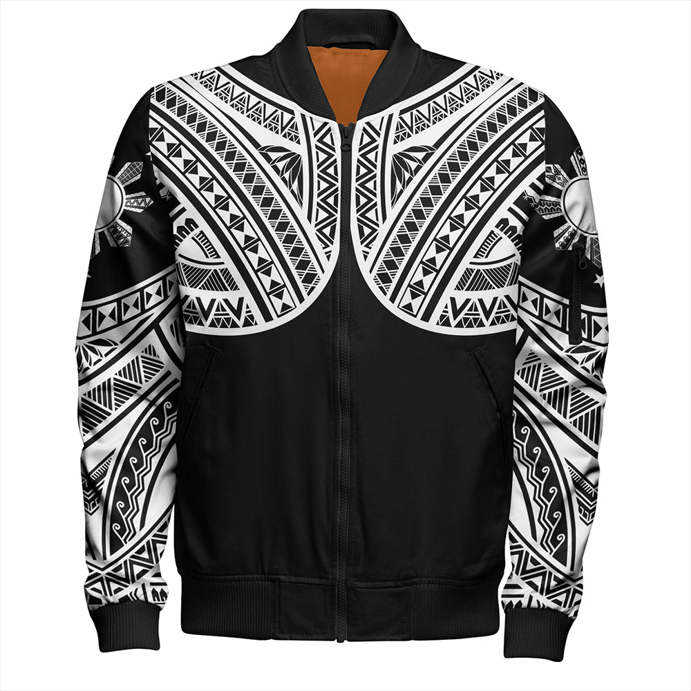 Philippines Bomber Jacket Sun Star Warrior Style White