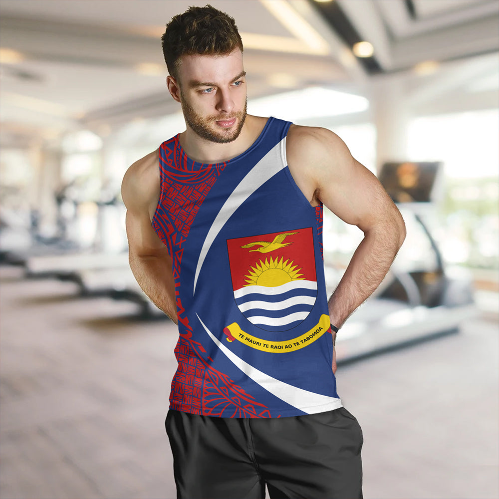 Kiribati Tank Top Coat Of Arm Lauhala Circle